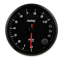 Load image into Gallery viewer, Holley Black 3-3/8" Tachometer 0-10K Standalone w/ Internal Shiftlight-Holley logo 26-617 - Main Product View