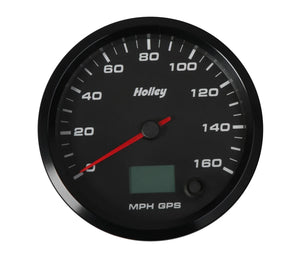 Holley Black Face, 4-1/2" 160 MPH GPS Speedometer (with Odometer) 26-610 - Main Product View