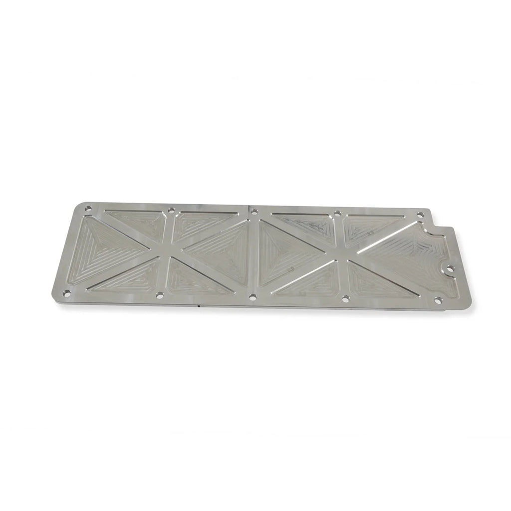 Holley GM LS2/LS3/LS7/LSX Trussed Valley Cover, Natural Billet 241-263 - Side View