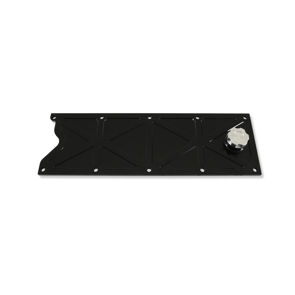 Holley Holley LS Valley Cover with Oil Fill - Black Billet 241-369 - Side View