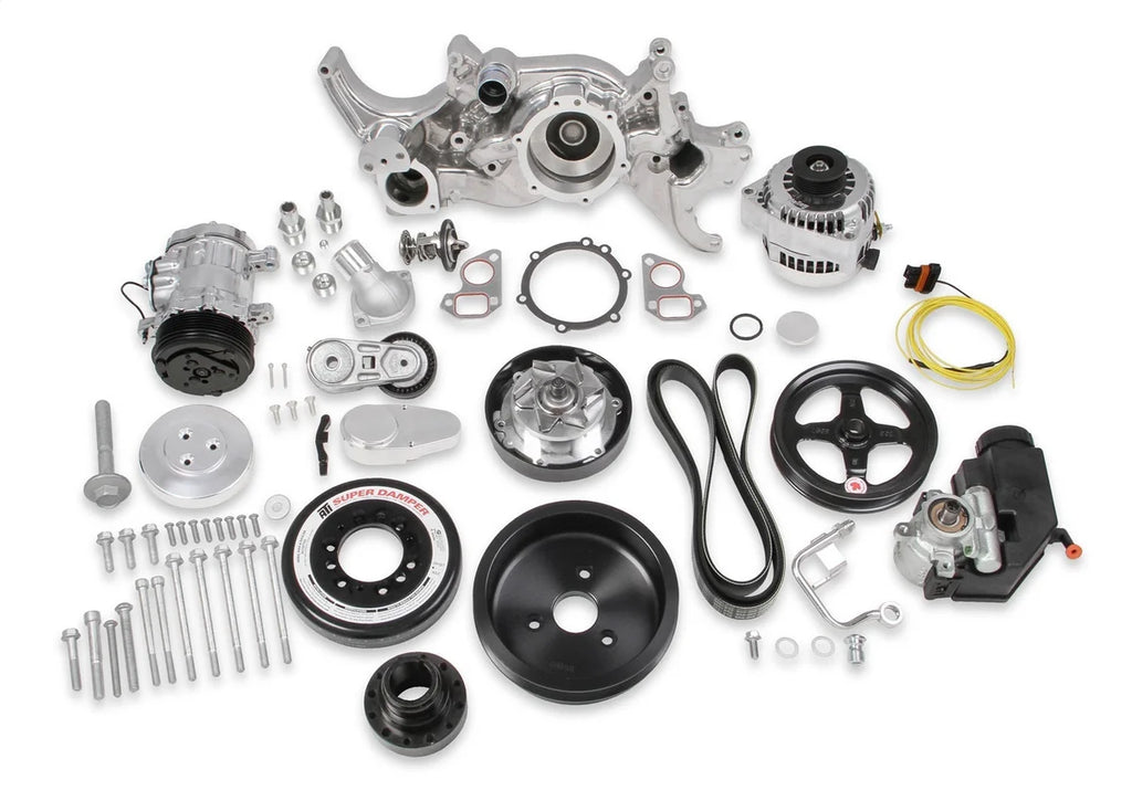 Holley Holley Premium Polished Mid-Mount Complete Accessory System 20-180P - Side View