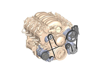 Holley Includes SD7 A/C Compressor, Alternator, P/S Pump, Tensioner, Belt, & Pulleys 20-162BK - Main Product View