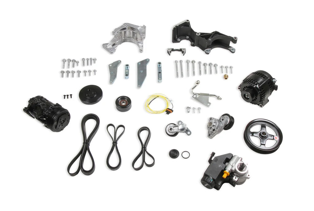 Holley Includes SD7 A/C Compressor, Alternator, P/S Pump, Tensioner, Belt, & Pulleys 20-162BK - Additional View 6