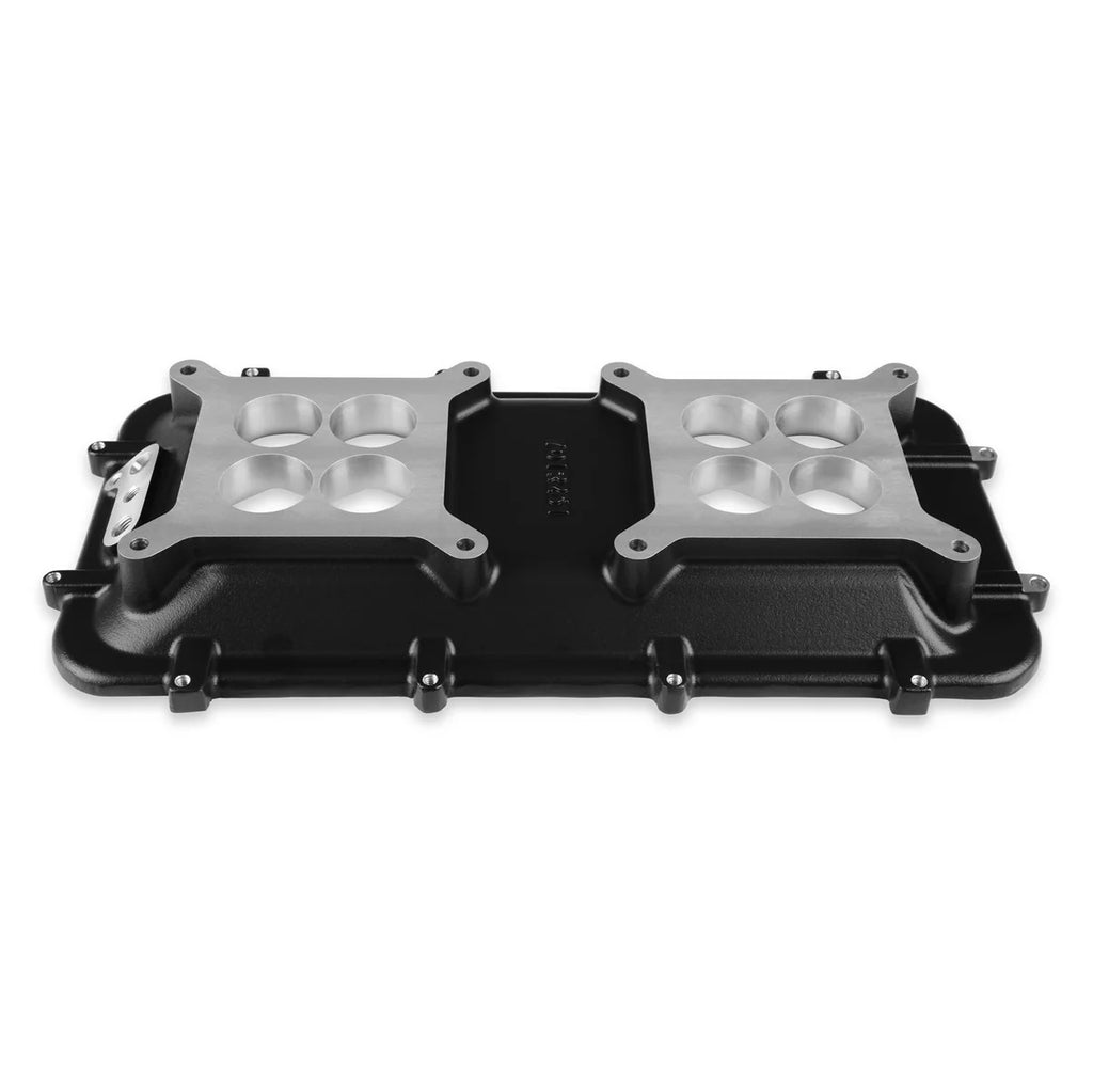 Holley Mid-Rise Plenum Base Adapter Kit - GM LS1/LS2/LS6 - Black 300-267BK - Back View