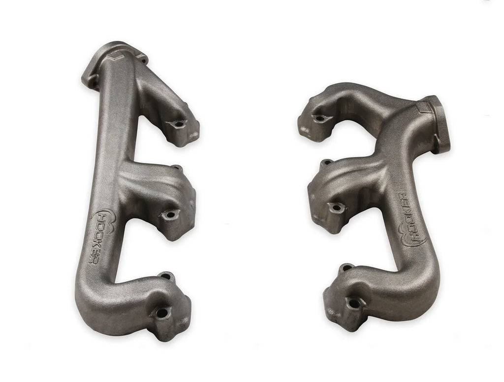 Hooker Small Block Chevy Universal Exhaust Manifolds, 2.5" Collector, Natural Finish 8525HKR - Back View