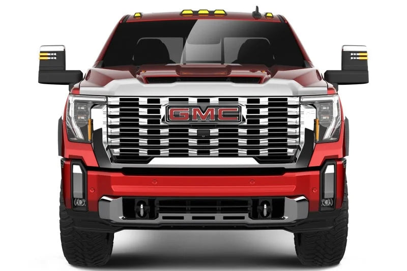 Husky Liners 2024 GMC Sierra 2500/3500HD Aeroskin Hood Protector - Chrome - Installation View