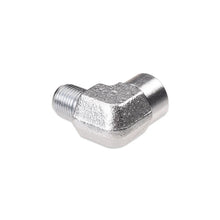 Load image into Gallery viewer, IAG Performance 90 Degree 1/8 inch NPT Male to Female Zinc Plated Fitting. IAG-AFD-2060 - Side View