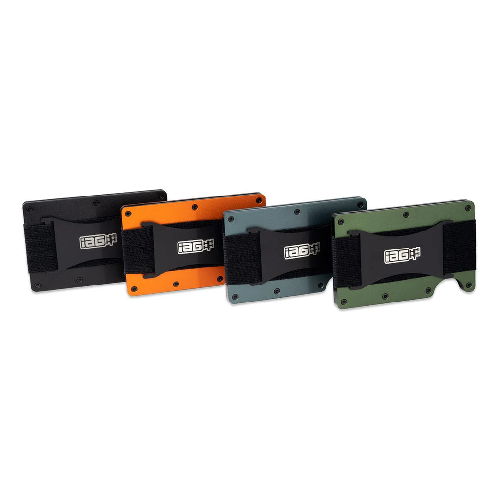IAG Performance Aluminum Wallet w/Money Clip, Cash Band, and Screwdriver Kit (Boxer Logo) Gray IAG-AWS-1301GY - Side View