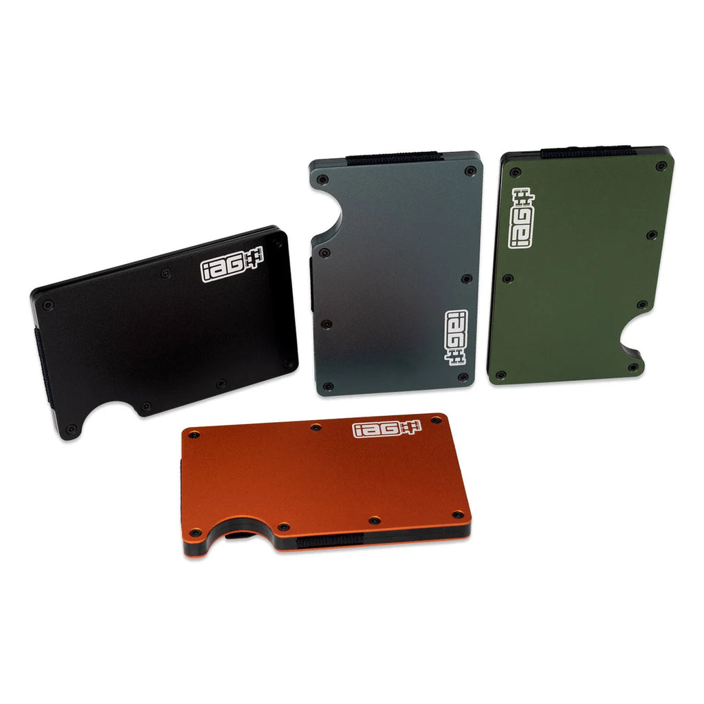 IAG Performance Aluminum Wallet w/Money Clip, Cash Band, and Screwdriver Kit (Boxer Logo) Gray IAG-AWS-1301GY - Back View