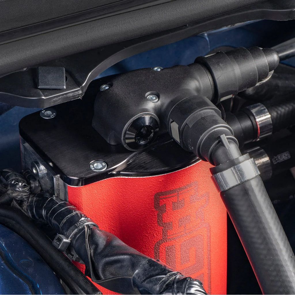 IAG Performance IAG Air Oil Separator AOS For 15-21 WRX, 14-18 FXT - Neon Yellow IAG-ENG-7187NY - Back View