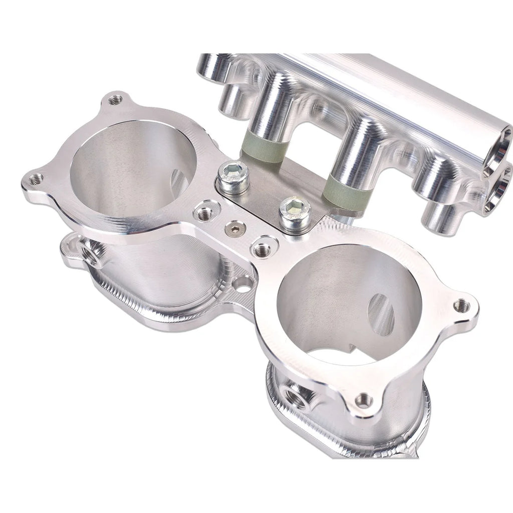 IAG Performance IAG EJ Dual Injector TGV Housings w/ Fuel Rails for 02-14 WRX, 04-21 STI. IAG-AFD-3040SL - Side View