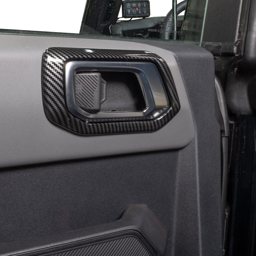 IAG Performance IAG I-Line 4pc Interior Door Handle Cover Gloss Carbon for 2021+ Bronco 4 Door IAG-ACC-F3087 - Installatio...