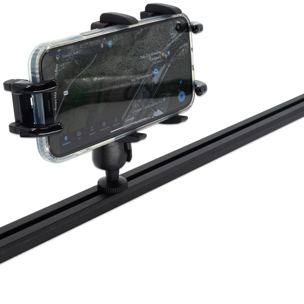 IAG Performance IAG I-Line Cell Phone Mount with Ball Adapter for Dash Rail Systems IAG-ACC-F3159 - Installation View