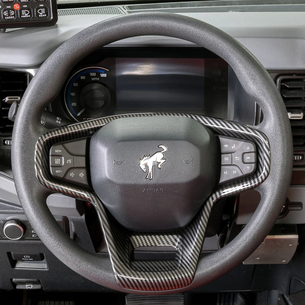 IAG Performance IAG I-Line Gloss Carbon Steering Wheel Accent Cover for 2021+ Ford Bronco IAG-ACC-F3143 - Additional View 6