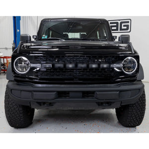 IAG Performance IAG I-Line Grille Black Letters with White Lighting for 2021+ Ford Bronco IAG-BDY-F3043 - Main Product View