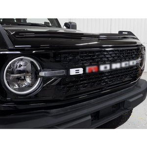 IAG Performance IAG I-Line Grille White Letters and Red "R" with White Lighting for 2021+ Bronco IAG-BDY-F3046 - Main Prod...