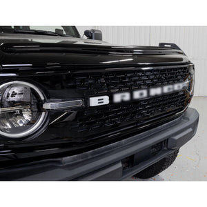 IAG Performance IAG I-Line Grille White Letters with White Lighting for 2021+ Ford Bronco IAG-BDY-F3045 - Main Product View