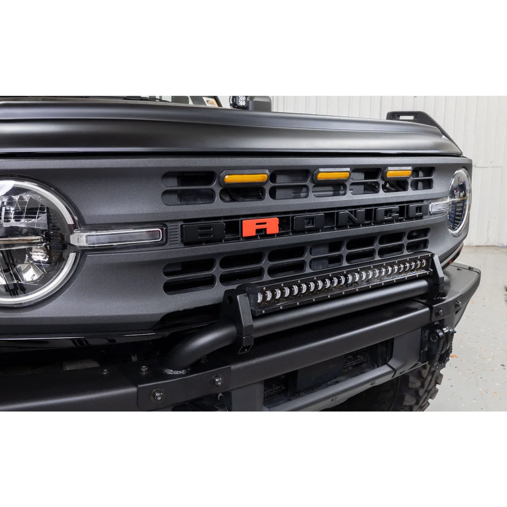 IAG Performance IAG I-Line Mini Bull Bar for 24" Light Bar for 2021+ Bronco w/Modular Bumper IAG-BDY-F3054 - Back View