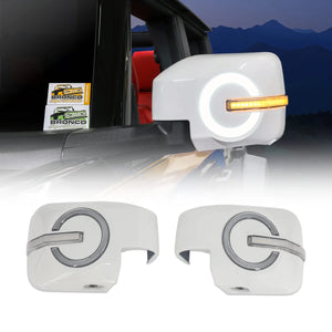 IAG Performance IAG I-Line Side Mirror Lighted Cap for 2021+ Ford Bronco in Gloss White Finish IAG-BDY-F3176 - Main Produc...