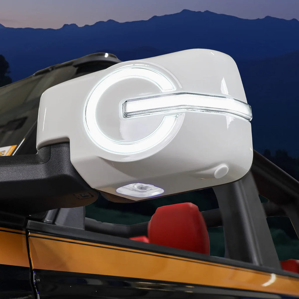 IAG Performance IAG I-Line Side Mirror Lighted Cap for 2021+ Ford Bronco in Gloss White Finish IAG-BDY-F3176 - Installatio...