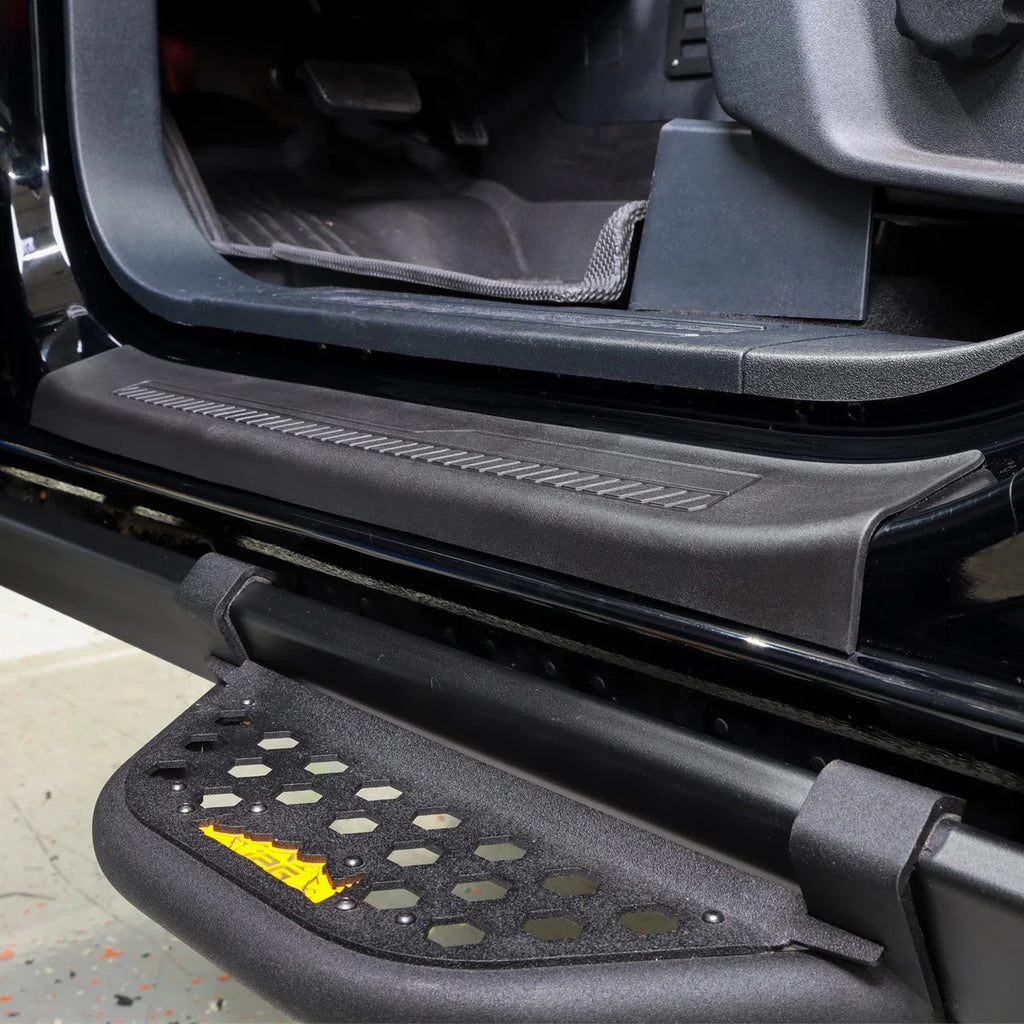 IAG Performance IAG I-Line TPE Door Sill Protector 4pc for 2021+ Ford Bronco Four Door IAG-ACC-F3138 - Installation View