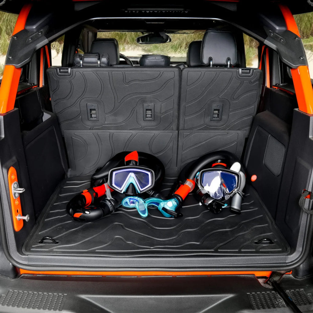 IAG Performance IAG I-Line TPE Terrain Pattern Molded Trunk Mat for 2021+ Ford Bronco Four Door IAG-ACC-F3182 - Back View