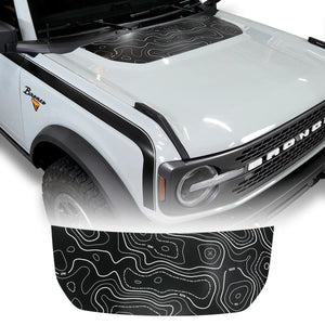 IAG Performance IAG Off-Road Front Hood Graphic - Topograph Design for 2021+ Ford Bronco IAG-BDY-F2083 - Main Product View