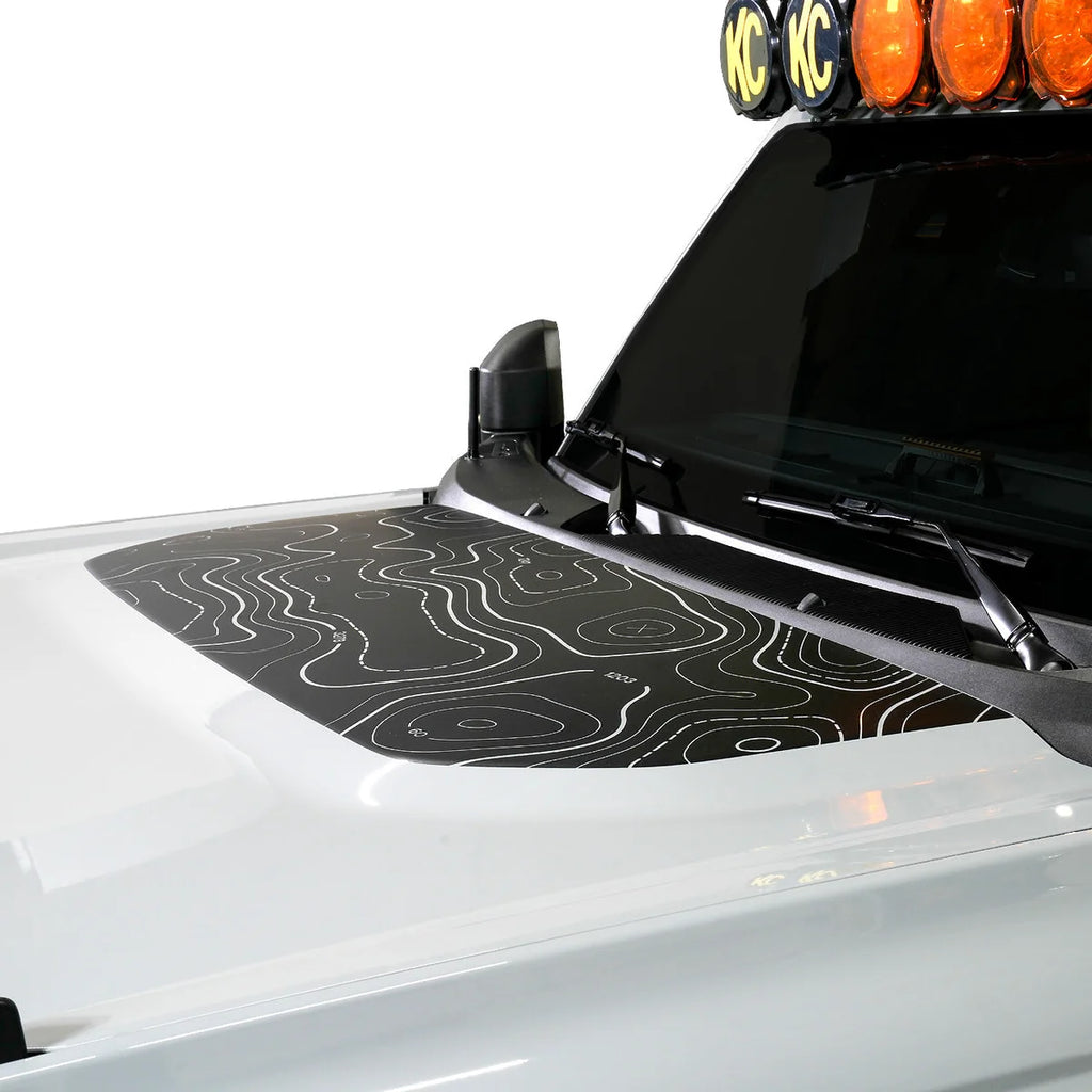 IAG Performance IAG Off-Road Front Hood Graphic - Topograph Design for 2021+ Ford Bronco IAG-BDY-F2083 - Additional View 5