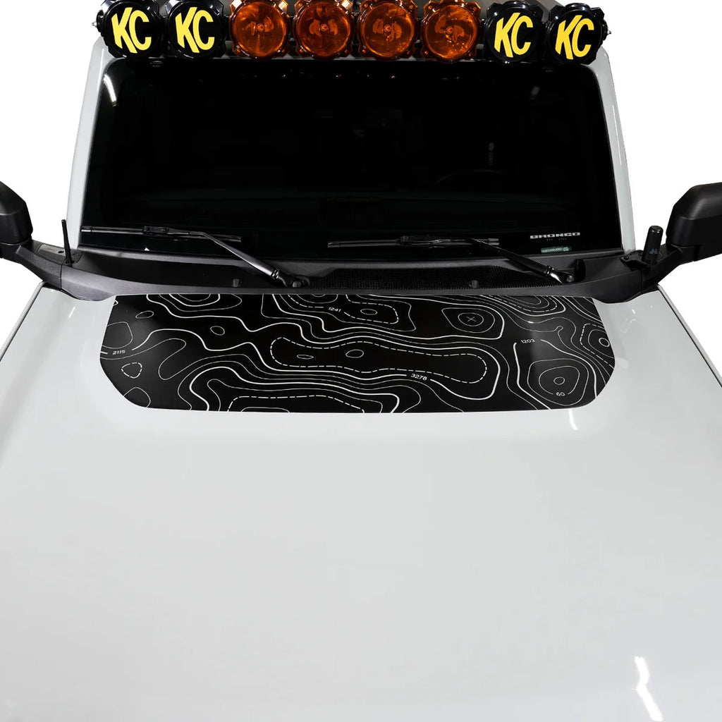 IAG Performance IAG Off-Road Front Hood Graphic - Topograph Design for 2021+ Ford Bronco IAG-BDY-F2083 - Additional View 6