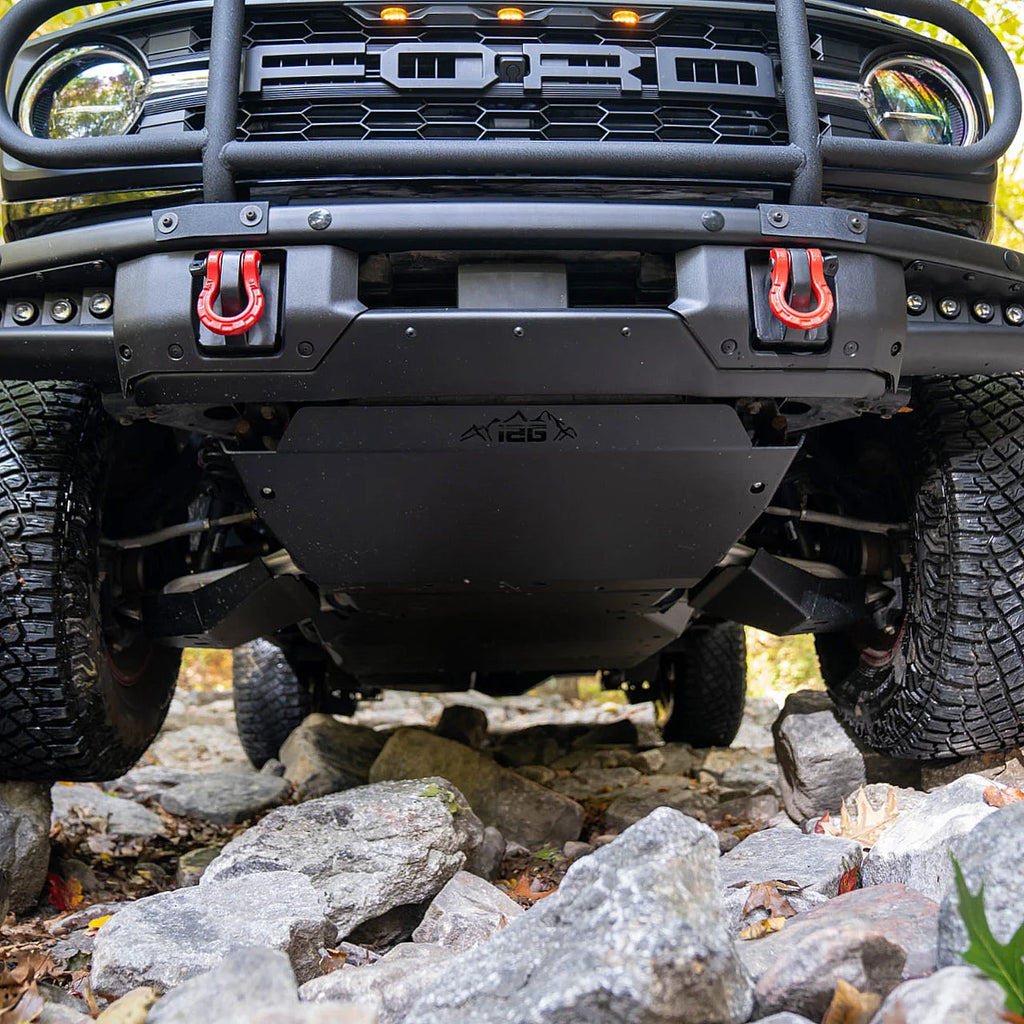 IAG Performance IAG Rock Armor Transfer Case Skid Plate for 2021+ Ford Bronco IAG-BDY-F2303 - Side View