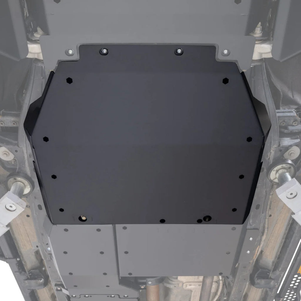 IAG Performance IAG Rock Armor Transmission Skid Plate for 2021+ Ford Bronco IAG-BDY-F2302 - Installation View