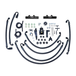 IAG Performance PTFE Flex Fuel System Kit w/ Aeromotive FPR, IAG Fuel Rails (Black) IAG-AFD-2352BK - Main Product View