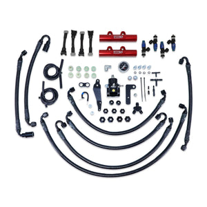 IAG Performance PTFE Flex Fuel System Kit w/ FIC Injectors, Aeromotive FPR, IAG Fuel Rails (Red) IAG-AFD-2344RD - Main Pro...