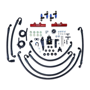 IAG Performance PTFE Flex Fuel System Kit w/ FIC Injectors, Aeromotive FPR, IAG Fuel Rails (Red) IAG-AFD-2346RD - Main Pro...