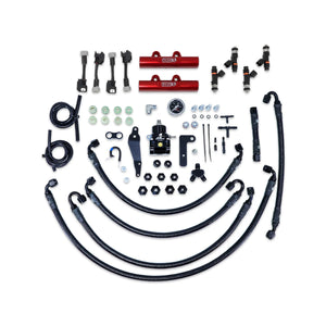 IAG Performance PTFE Fuel System Kit w/ FIC Injectors, Aeromotive FPR, IAG Fuel Rails (Black) IAG-AFD-2330RD - Main Produc...