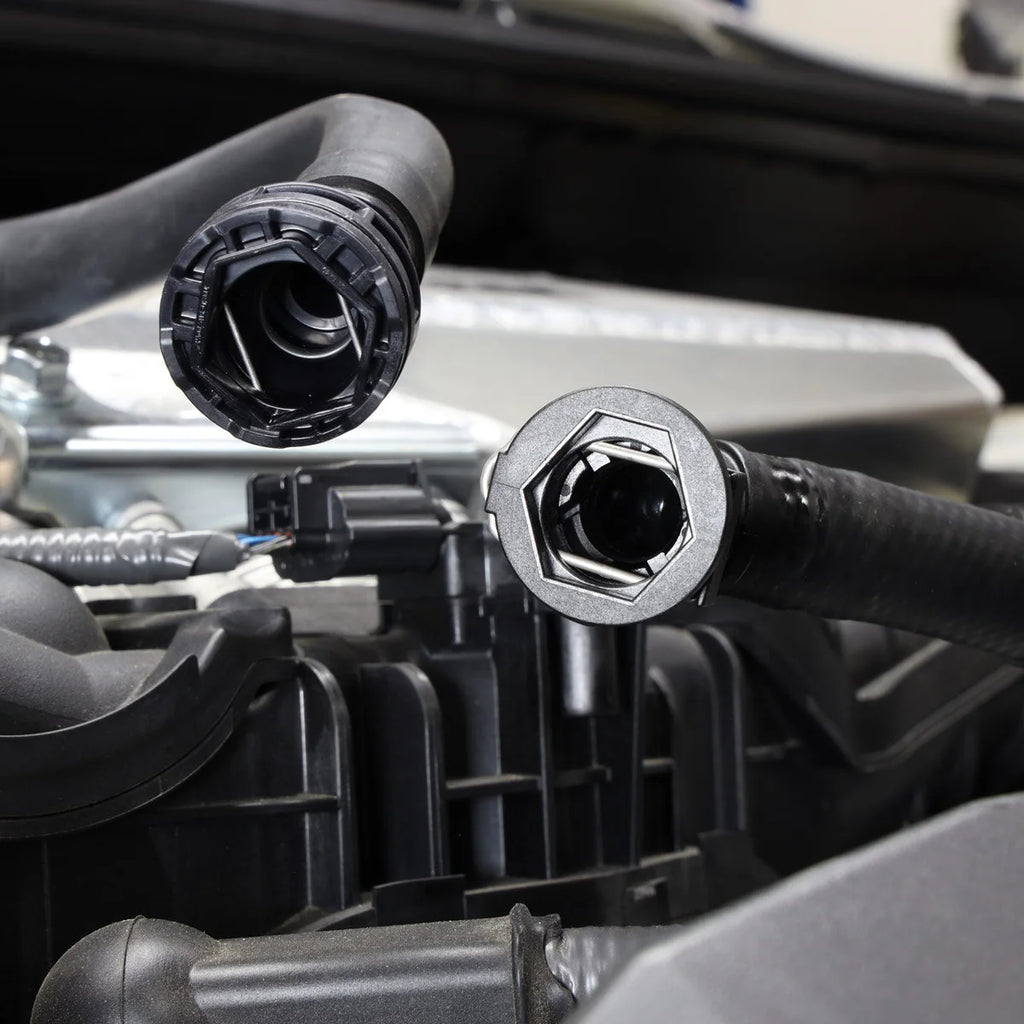IAG Performance V3 Street Series Air / Oil Separator (AOS) For 2022 + WRX (Red) IAG-ENG-7183RD - Side View