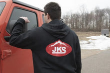 Load image into Gallery viewer, JKS Manufacturing Zippered Black Hoodie - Medium - Side View