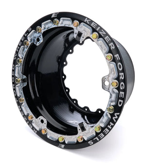 Keizer Aluminum Wheels Outer Wheel Half 15x9 Wide 5 Forge Beadlock BK W159FBLB