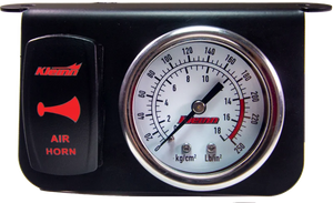 Kleinn Panel Mounted 160 PSI Gauge w/ an Illuminated RED Momentary Rocker Switch - Main Product View