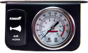 Kleinn Panel Mounted 160 PSI Gauge w/ an Illuminated WHITE Momentary Rocker Switch - Main Product View