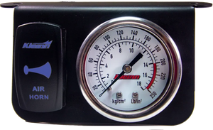 Kleinn Panel mounted 160 PSI gauge w/ an illuminated BLUE Momentary rocker switch - Main Product View