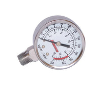 Load image into Gallery viewer, Kleinn Stem Mount Analog Chrome-Plated Air Gauge/ 0-250 PSI - 1/4In M NPT Inlet - Side View