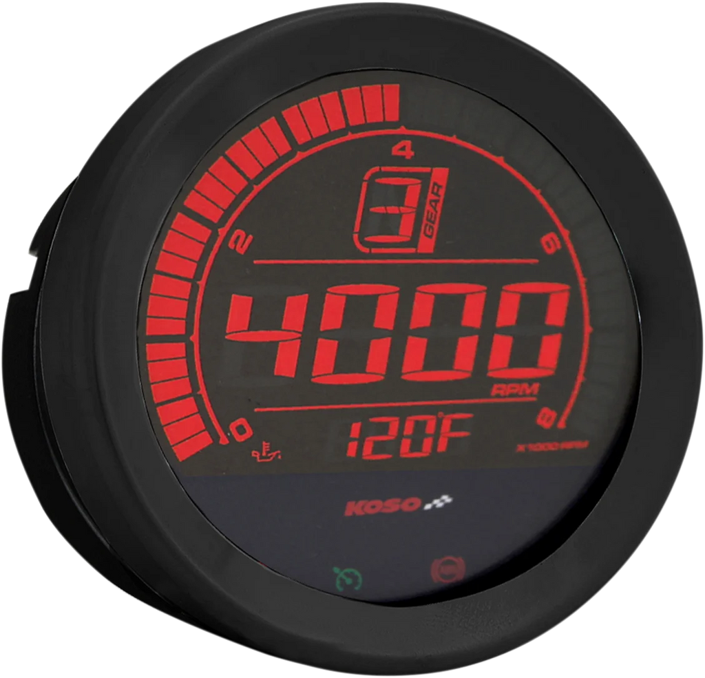 Koso North America 4" Tachometer - Black BA051110 - Side View