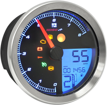 Load image into Gallery viewer, Koso North America Multi-Function Speedometer/Tachometer - HD-04 - Chrome BA051221 - Back View