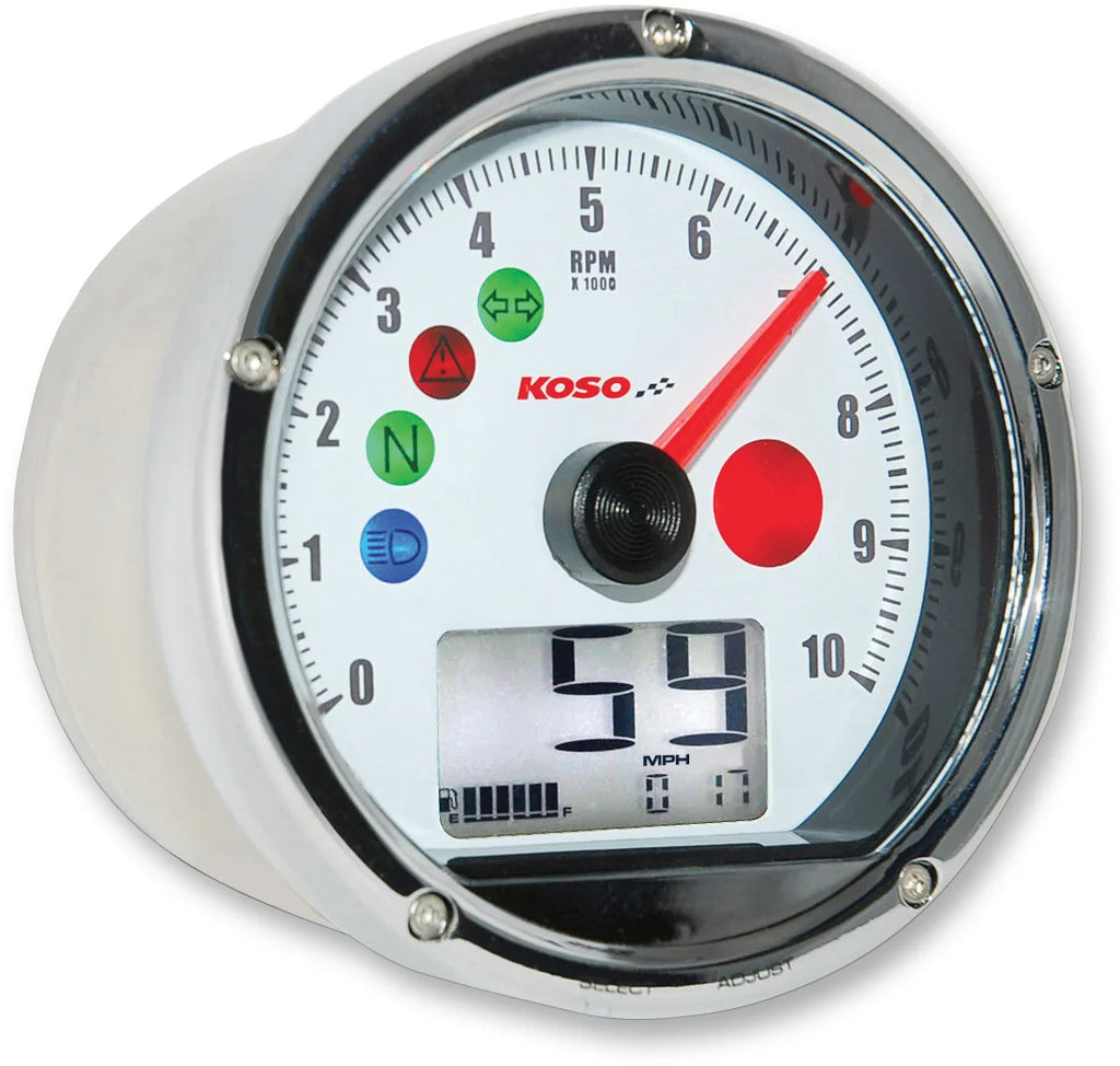 Koso North America TNT-01R Universal Electronic Speedometer/Tachometer - Black Face/Casing BA035K00 - Installation View