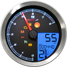 Load image into Gallery viewer, Koso North America TNT-04 Multi-Function Meter - Black Bezel - 3.30" Diameter x 2.19" D BA051411 - Back View