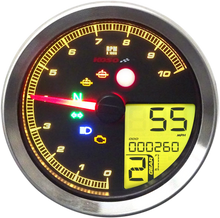 Load image into Gallery viewer, Koso North America TNT-04 Multi-Function Meter - Silver Bezel - 3.30" Diameter x 2.19" D BA051401 - Installation View