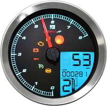 Load image into Gallery viewer, Koso North America TNT-04 Multi-Function Meter - Silver Bezel - 3.30" Diameter x 2.19" D BA051401 - Additional View 6