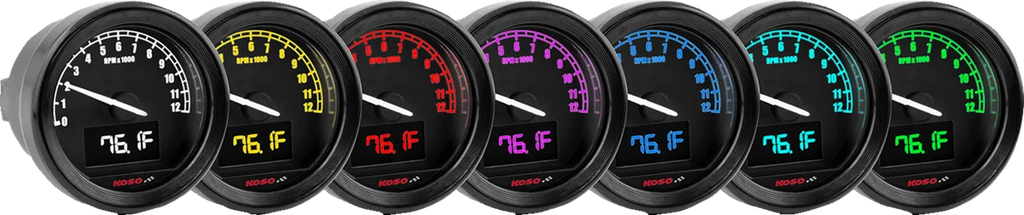 Koso North America TNT-05R - Tachometer Gauge - D48 BA086101 - Back View
