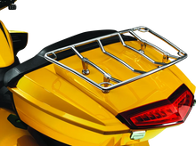 Load image into Gallery viewer, Kuryakyn Multi-Rack Adjustable Trunk Luggage Rack Chrome - Side View